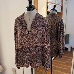 Honey Punch Geometric Print Blouse S